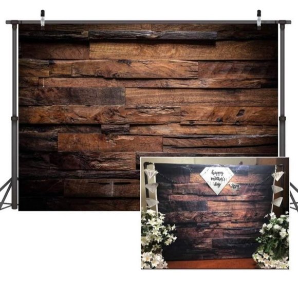 Brown Lumbar Wood Background Rustic Wooden Backdrop 7x5 feet Wedding Party Decor - Picture 3 of 3